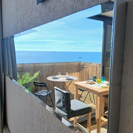 Studio Vue Mer Et Piscine, Wifi, Climatisation, Parking Residence Cap Corniche 塞特港